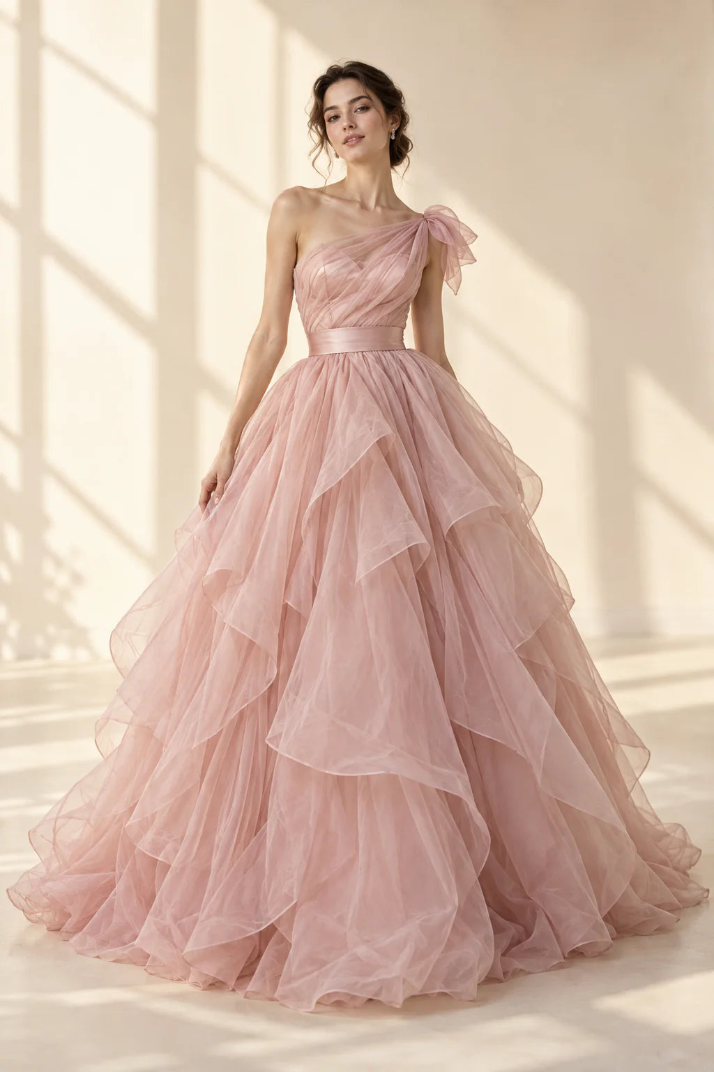 Blush Organza Ball Gown